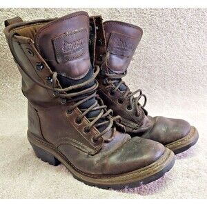 Rocky Boots Men’s 9M Brown Waterproof Logger ASTM Electrical Hazard Work Boot